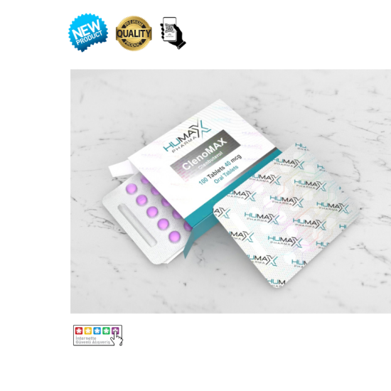 Humax Pharma Clenbuterol ClenoMAX 40mcg 100 Tablet orijinal yağ yakıcı kutusu