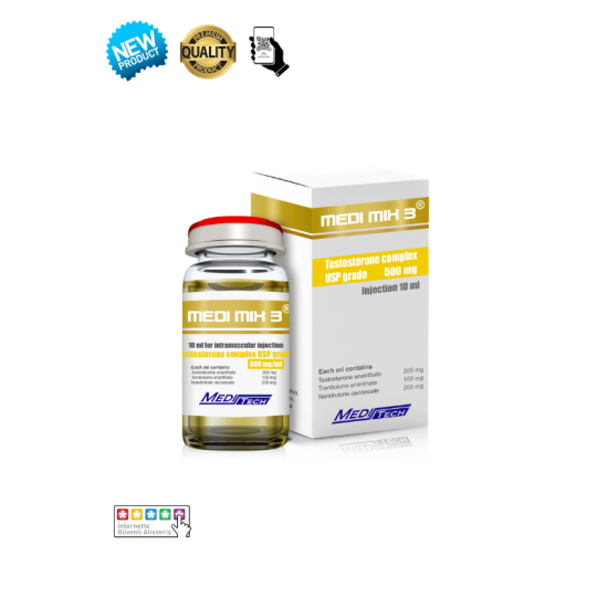 Meditech Pharma Medi Mix 3 Testosterone Complex 500mg 10ml orijinal yüksek doz testosteron karışımı şişesi