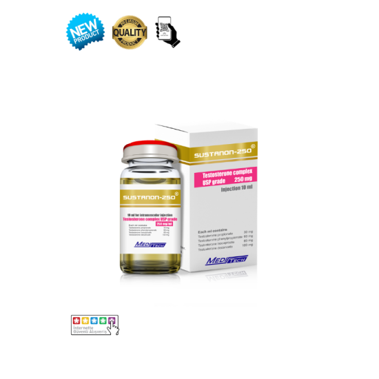 Meditech Pharma Sustanon 250mg 10ml orijinal testosteron karışımı şişesi