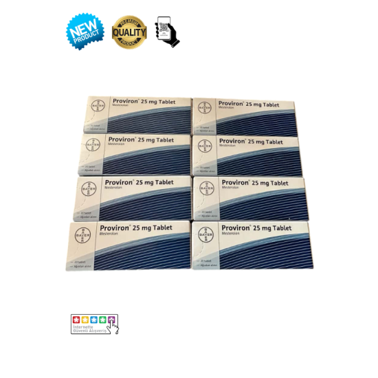 Proviron 25mg 20 tablet orijinal mesterolone kutusu ve tabletler